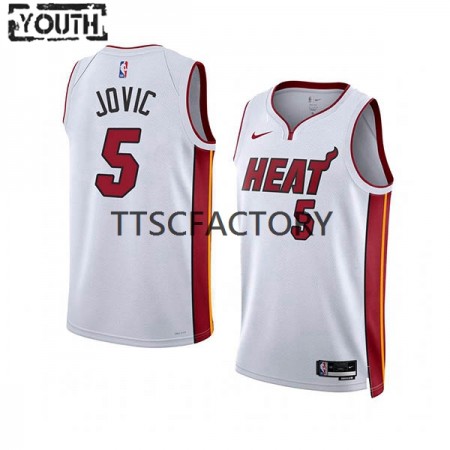 Dres Miami Heat Nikola Jovic 5 Nike 2022-23 Association Edition Bijela Swingman - Dječji